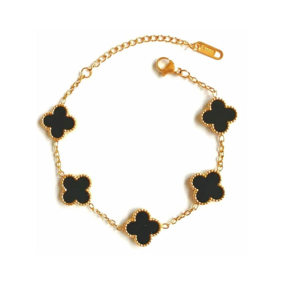 Black Clover Chain Bracelet for Women