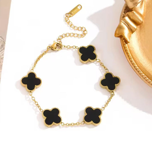 Black Clover Chain Bracelet for Women