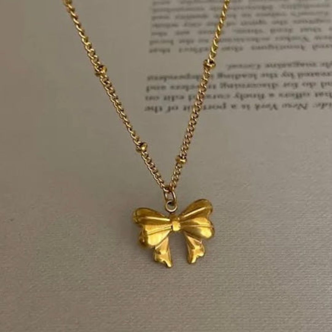 Coquette Bow Butterfly Necklace