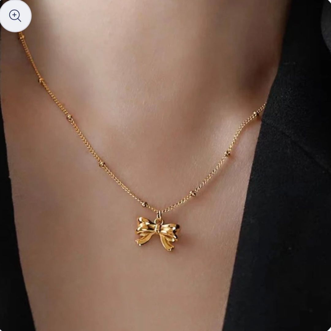 Coquette Bow Butterfly Necklace