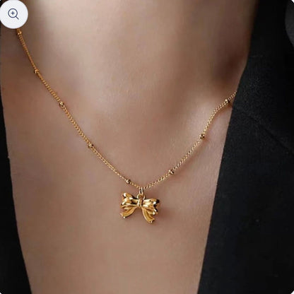 Coquette Bow Butterfly Necklace