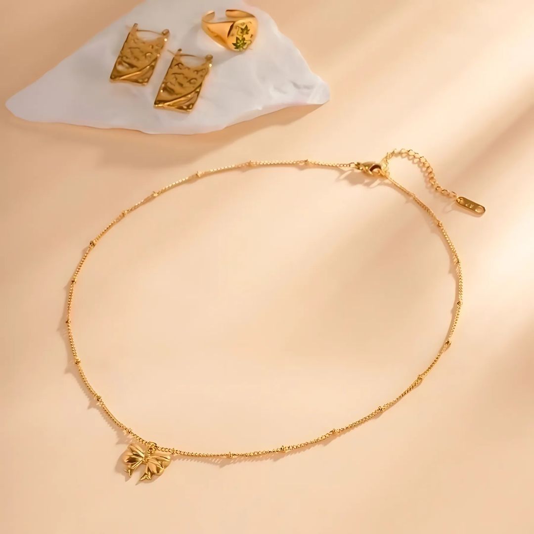 Coquette Bow Butterfly Necklace
