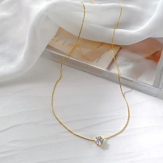 Dainty Diamond Dainty Stone Gold Pendant