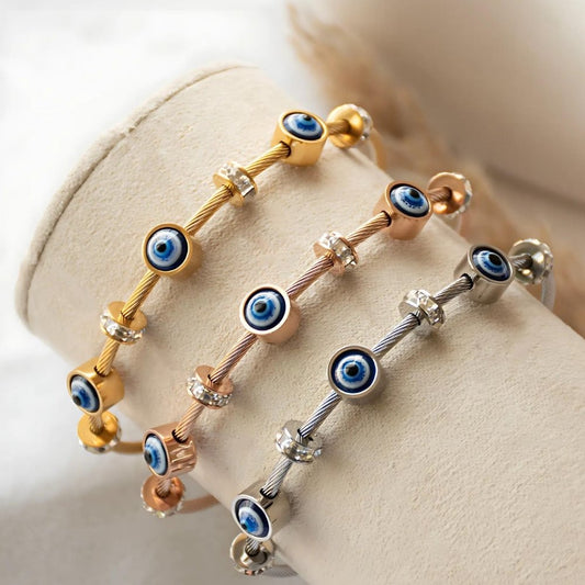 Evil Eye Sleek Anti Tarnish Magnetic Bracelet