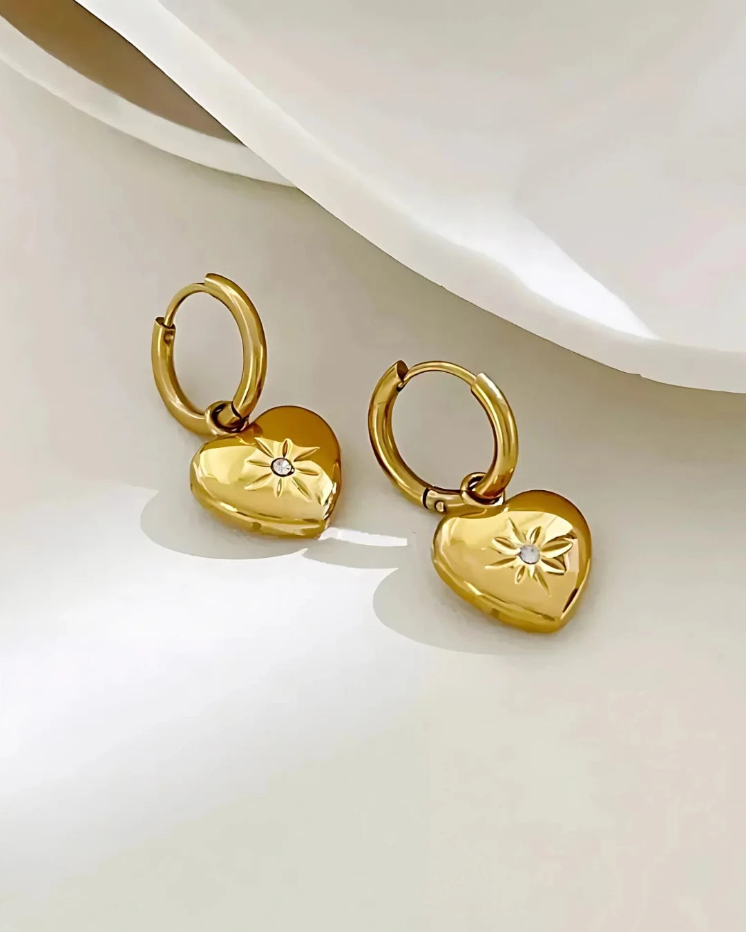 Heart Huggies - 18K Gold Plated Earrings