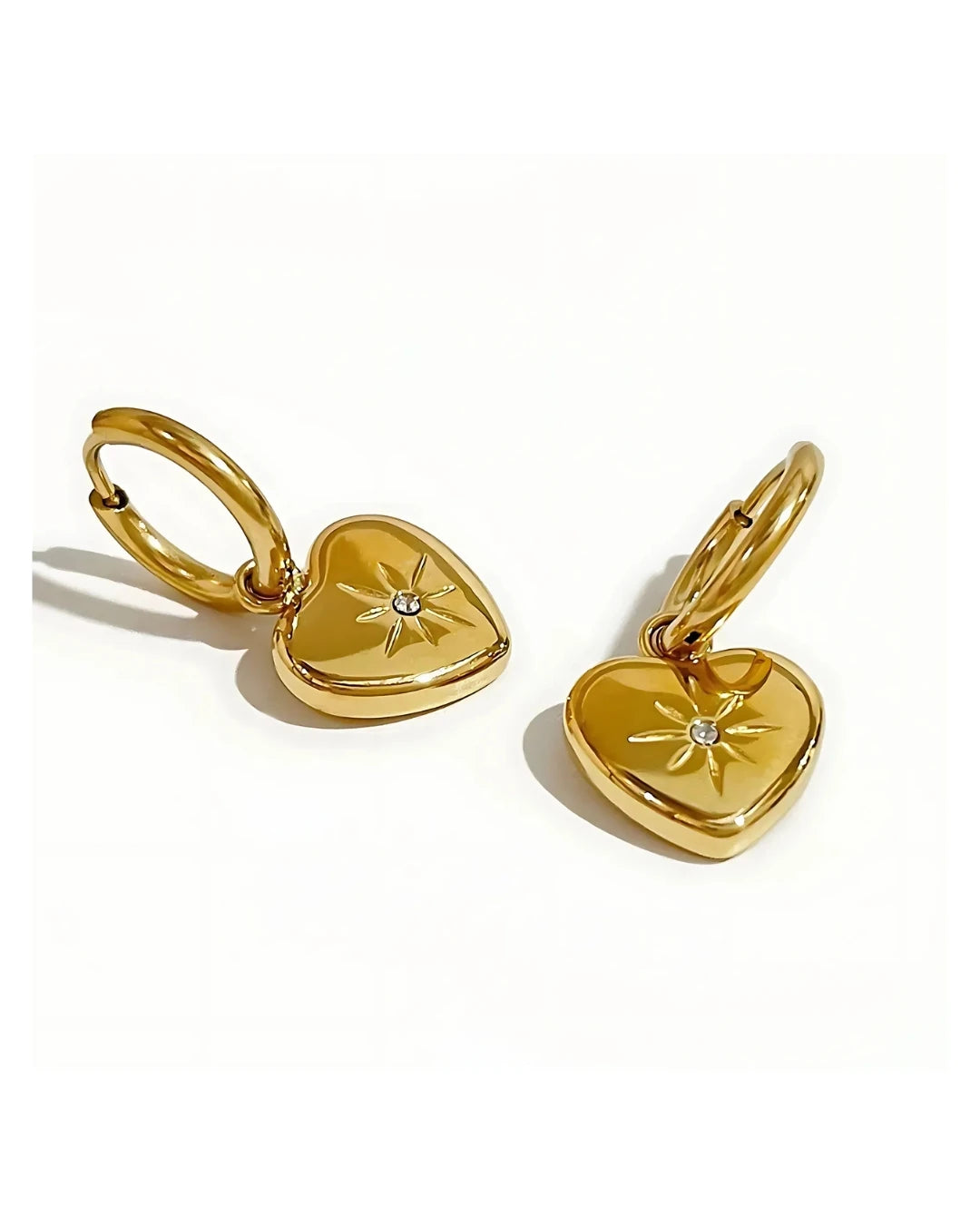 Heart Huggies - 18K Gold Plated Earrings
