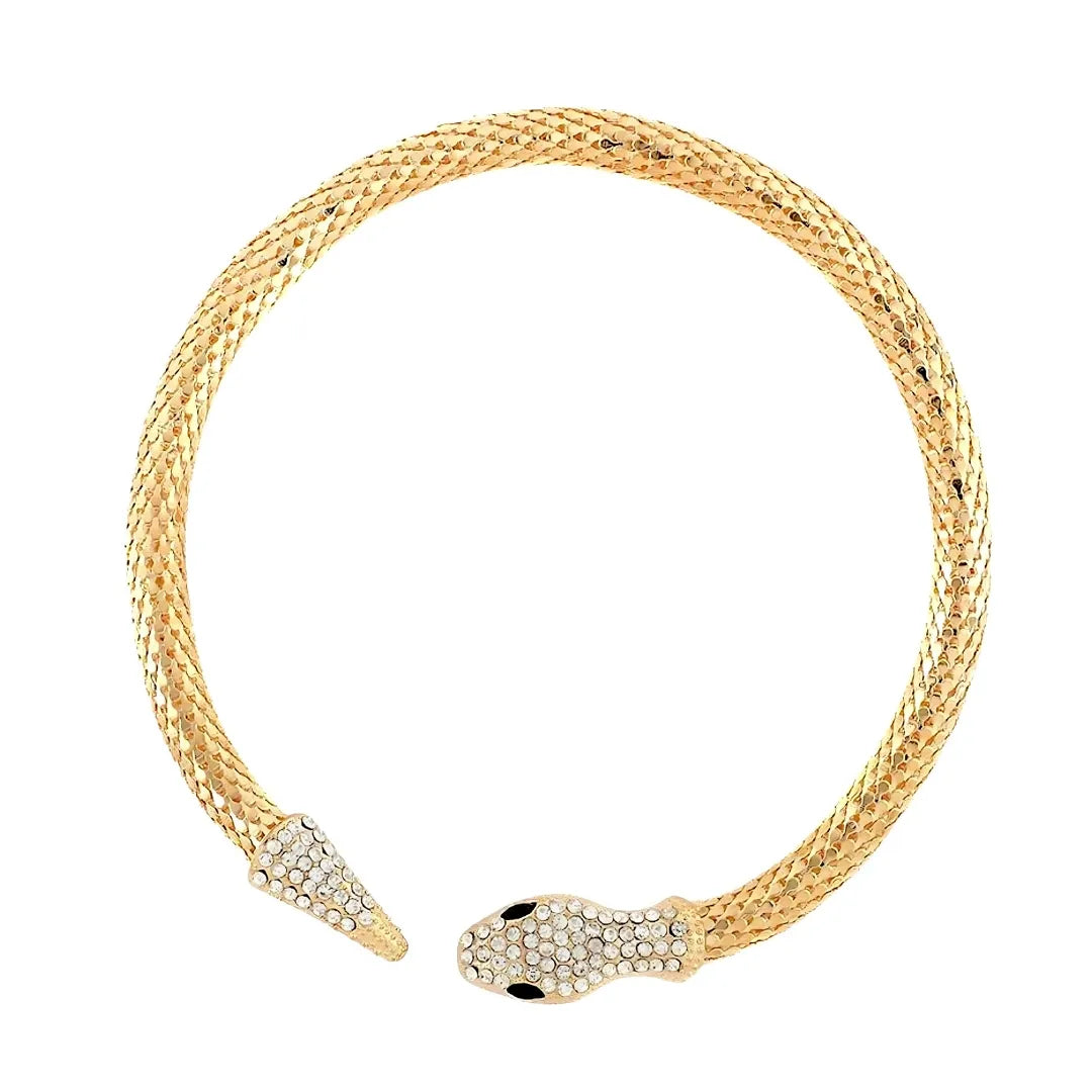 Serpent Gold Zircon Studded Choker