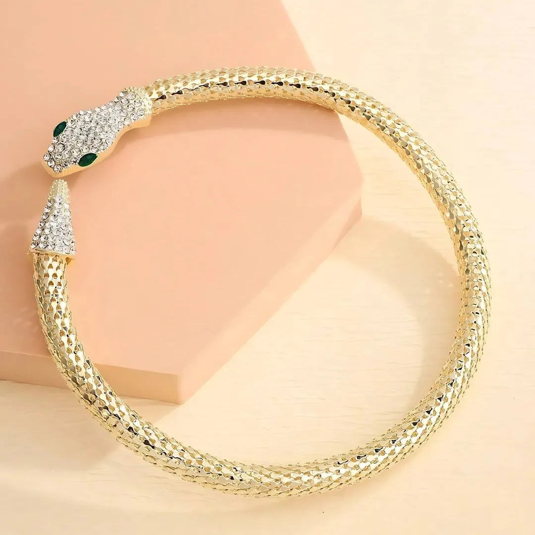 Serpent Gold Zircon Studded Choker